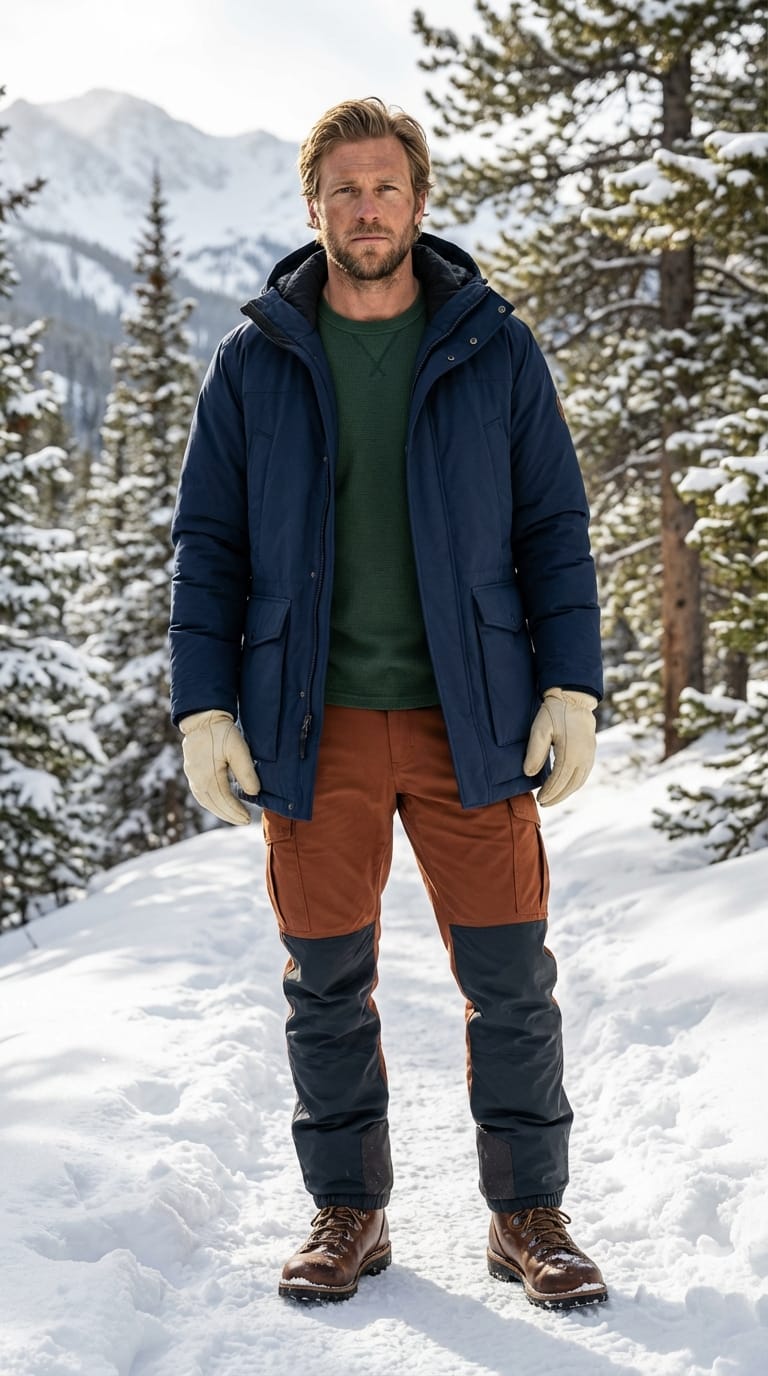 Rugged Refined Mountain Man in Winter