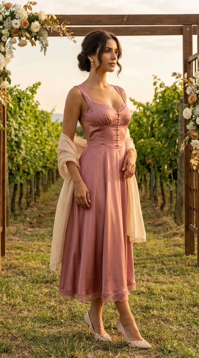 Romantic Tuscan Elegance in Dusty Rose