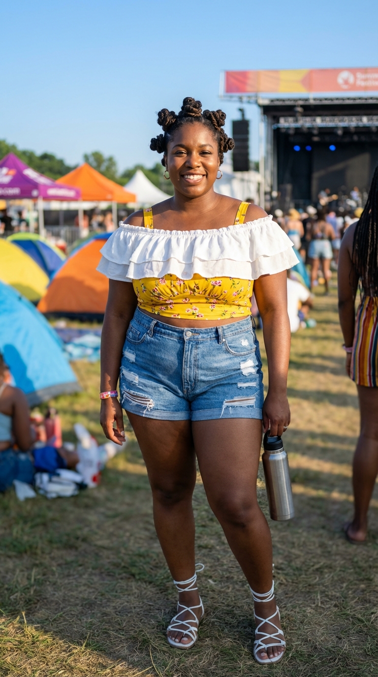 Bright Denim for a Summer Festival